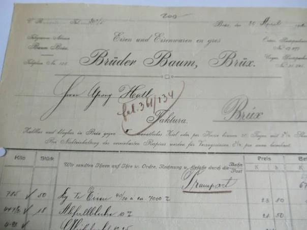 Brüx - Most - Brüder Baum - Eisen und Eisenwaren en gros - Velkoobchod zbožím a železářským zbožím - 1912