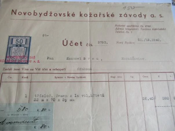 Nový Bydžov - Novobydžovské kožařské závody a. s. - 1940
