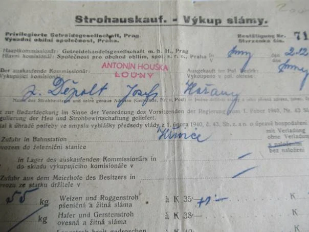Praha - Strohauskauf - Výkup slámy - 1941