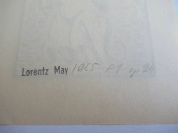 Severské exlibris | Lorentz May (Dánsko), originální grafický tisk, rozměr 10x7 cm