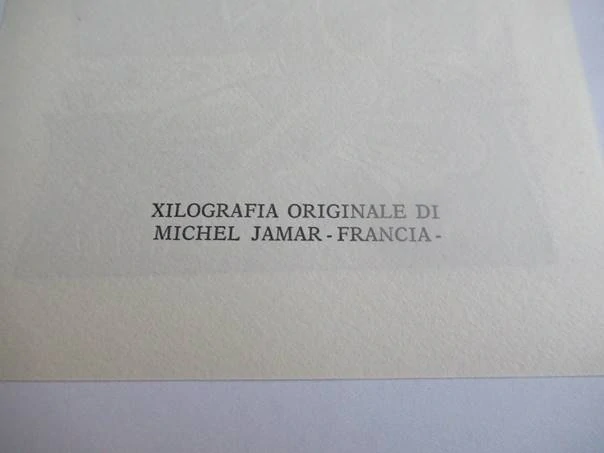 Erotické exlibris Giuseppe Cauti – Akt a veduta | Michel Jamar (Francie), originální dřevoryt, 12,5x10,5 cm