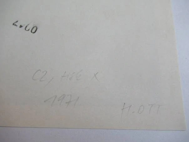Erotické exlibris J. Vils Pedersen – Akt | H. Ott (Dánsko), originální grafika C2 z roku 1971, 11x9,5 cm