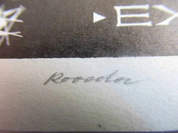 Originální Linoryt Exlibris Hans Krüse – Roland Roveda 1970 (6,5 x 5 cm)