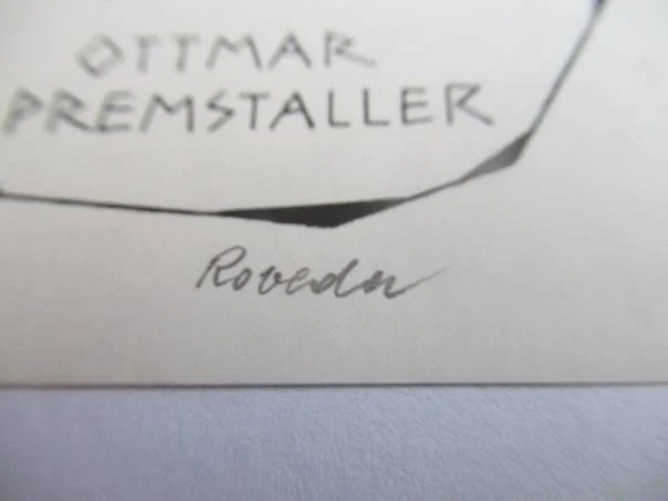 Originální Linoryt Exlibris Ottmar Premstaller – Roland Roveda (7,5 x 6 cm)