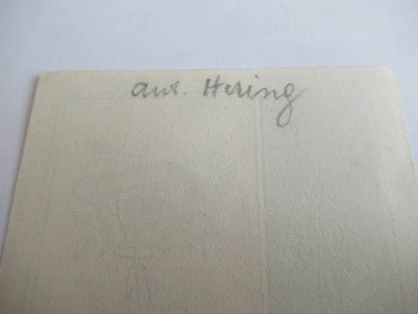Originální Zinkografie Exlibris V. Liška – Motiv Kniha s kalamářem a erb – Ant. Hering (7,5 x 6 cm)