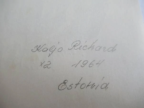Originální Dřevoryt Exlibris Paul Ranger – Motiv Malíř, ženský akt v rámu a růže – Richard Kaljo 1964 (15 x 11 cm)