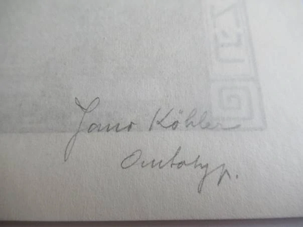 Exlibris Ct. Šťastný – Jano Köhler, 1932–1935 – Autorsky signovaná autotypie, 15 × 11 cm