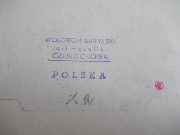 Profesionální originální Exlibris (Dřevoryt X2) In memoriam Valentin le Campion – Čistá verze (bez dedikace) – Wojciech Barylski (14x10,5 cm)