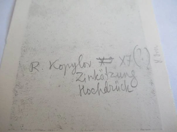 Exlibris – pro S. Ivenského – R. Kopylov – (1964), X5 (zinkový lept / zinkografie), motiv sedící ženy s knihou – 11,5 x 8,5 cm