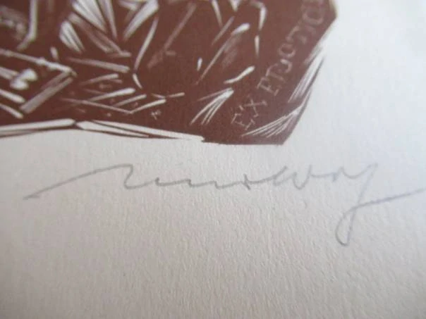 Exlibris – Fons Felicitatis – Reinhard Wolf – (1970), X3 (linoryt), erotický akt ženy – 15 x 10,5 cm