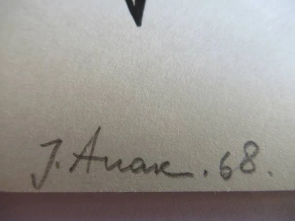 Exlibris – pro V. Kohouta – Henno Arrak – (1968), X3 (linoryt) se signaturou, avantgardní motiv s bojovníkem držícím meč – 12,5 x 9 cm
