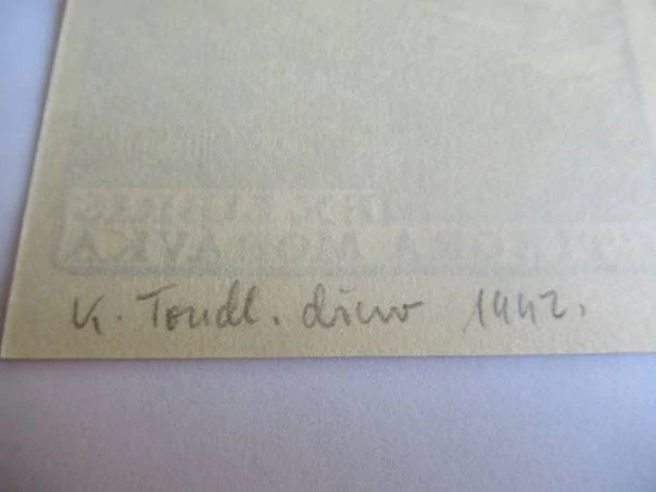 Exlibris pro Ctibora Morávka – Karel Tondl (11x8,5 cm) – X2 (Dřevoryt)