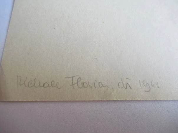 Exlibris – Lubomír Vaníček – Michael Florian (1948) – Motiv: Don Quijote s knihou, originální dřevořez (13 x 9,5 cm)