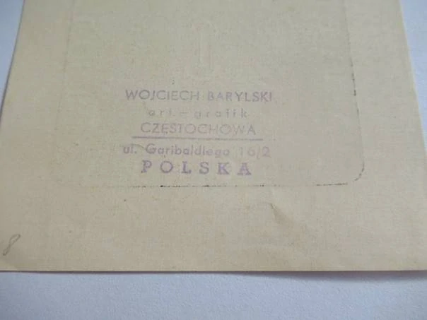 Exlibris – Ludo Segers – Wojciech Barylski (cca 1960–1970) – Motiv: Geometrický ornamentální propletenec s monogramem LS, originální dřevoryt / zinkografie (9 x 8,5 cm)
