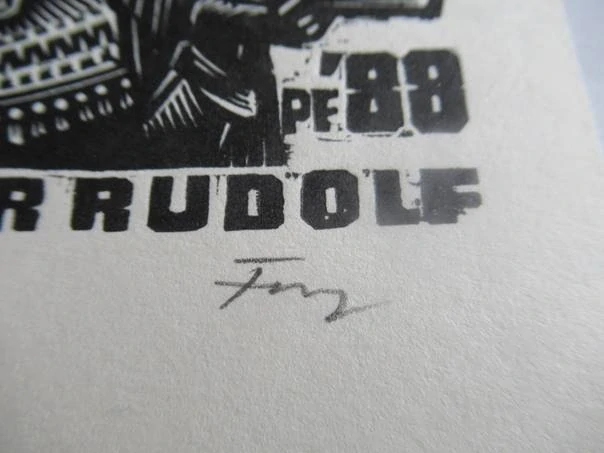Exlibris Dr. Krier Rudolf – Antal Fery, 1987 – originální dřevořez X2, motiv tří panovníků, 15x10 cm