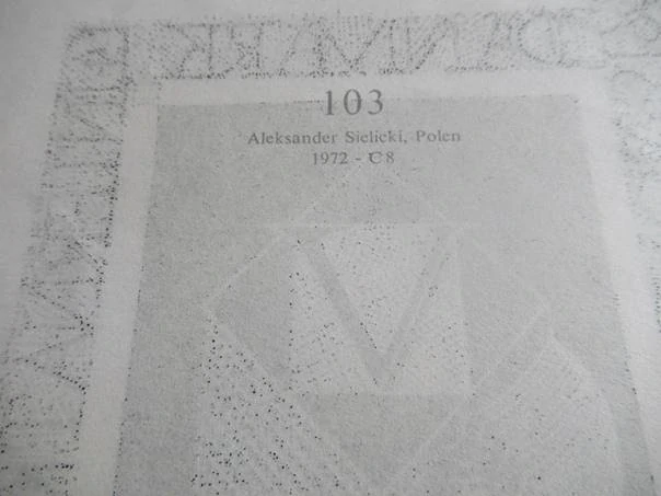 Exlibris Vang, Aleksander Sielicki, 1972 – originální tisk z hloubky C8, motiv 14. mezinárodního kongresu exlibris v Dánsku, 17,5x13 cm