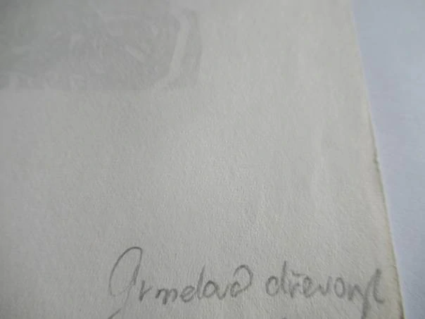 Exlibris Václava Krupky – Anna Grmelová, cca 1970 – originální dřevoryt, motiv dívčího aktu s ptákem pod měsícem, 18,5x14 cm
