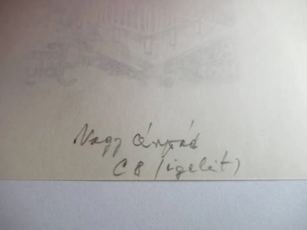 Exlibris Solomon Joly – Nagy Árpád Dániel, cca 1955 – originální rytina do jiných materiálů C8, motiv brutalistní výškové architektury, grafický list 20,5x14,5 cm, exlibris 14x10 cm