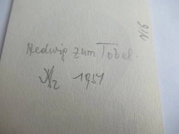 Exlibris Dr. Anna Lerperger – Hedwig Zum Tobel, 1957 – originální podélný dřevoryt X2, motiv Asklépiovy hole s hudební osnovou, 9x6 cm