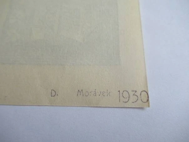 Exlibris Fr. Kratochvíl – D. Morávek, 1930 – originální dřevoryt X2, motiv orla na rozevřené knize, 10x7,5 cm