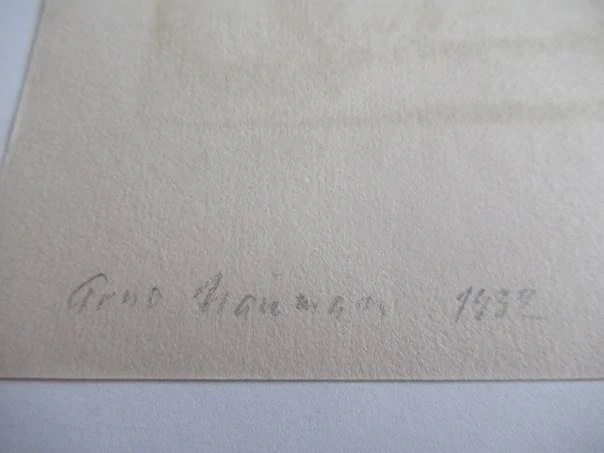 Exlibris A. Kodeš – Arno Naumann, 1932 – originální dřevoryt X2, motiv poutníků v lesní aleji, 16x11,5 cm