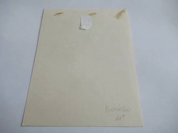 Exlibris Josef Čížek – Jaroslav Vodrážka, cca 1940 – originální litografie L1, motiv muže v kožichu se špacírkou v zimní krajině, 12,5x9,5 cm