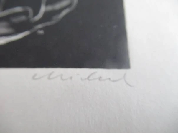 Exlibris Milan Friedl – Rostislav Michal, cca 1980 – originální linoryt X3, motiv zrození Venuše, v paspartě 22,5x15,5 cm, exlibris 13,5x12 cm