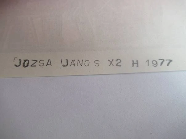 Originální exlibris Dr. Kovács Károly – János Józsa: Podkováři, signovaný dřevoryt (X2) – 9,5×14 cm (1977)