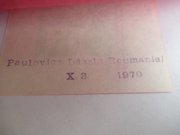 Originální exlibris Fles Peter – Paulovics László: Abstrakce s džbánem, linoryt (X3) – 9×8 cm (1970)
