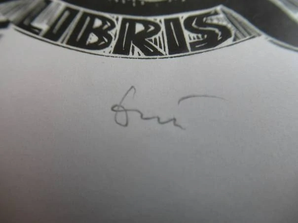 Exlibris – Agathy Heeren – Jerzy Drużycki – Don Quichote – 14×9 cm – dřevoryt (X2)
