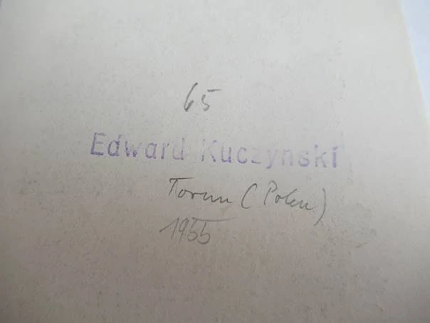 Exlibris – Dr. Hans Laut – Edward Kuczyński – motiv: Krajina s oráčem a německým citátem – 13,5×8,5 cm – dřevoryt (X2)