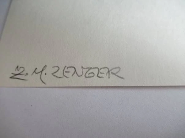 Exlibris – Ladislava Rodného – Z. M. Zenger – motiv: Heraldický štít s ptačím křídlem a pařátem – 10,5×9 cm – zinkografie (podkladový list 20,5×14 cm)