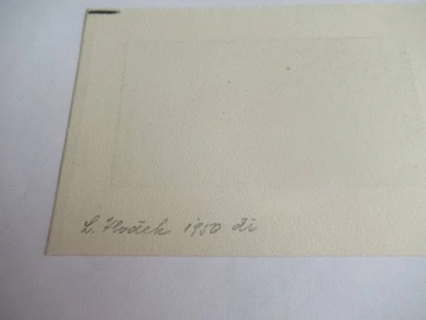 Exlibris – Ema a Jaroslav Mrázek – Ladislav Wlodek – motiv: Housle se smyčcem a věnec – 9×13 cm – zinkografie (zi)