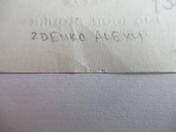 Exlibris – Ing. Igor Slouka – Zdenko Alexy – motiv: Heraldický rodový znak s lvem a orlím křídlem – 7×5 cm – barevná zinkografie