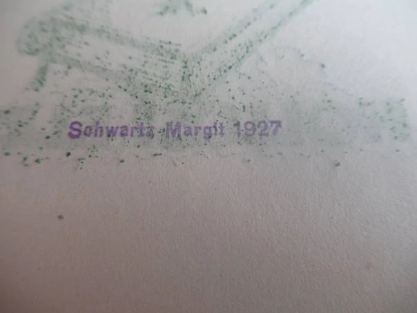 Exlibris – Hollósi Elek – Schwartz Margit – motiv: Dva ptáci (havrani) na uschlém stromě rostoucím z knihy – 11,5×9,5 cm – linoryt