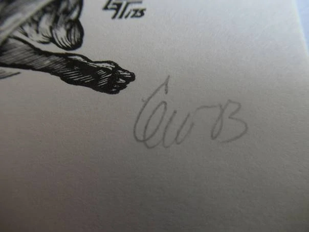 Exlibris – Vilém Stránský – E. V. Terechov – motiv: Léda s labutí (Erotický akt) – 11×10 cm – dřevoryt (X2) – 1983