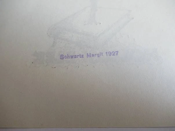 Exlibris – Hollósi Elek – Margit Schwartz – motiv: Ptáci na suchém stromu vyrůstajícím z knihy – rozměry 11,5×9,5 cm – zinkografie (P1) / tisk z výšky – rok 1927