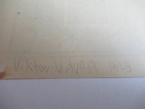 Exlibris – Viktor Vávra – motiv: Barevný secesní motiv s ptákem a kvetoucí liánou v asijském stylu – rozměry neuvedeny (odhad cca 14×10 cm) – barevný linoryt (X3) – rok 1923