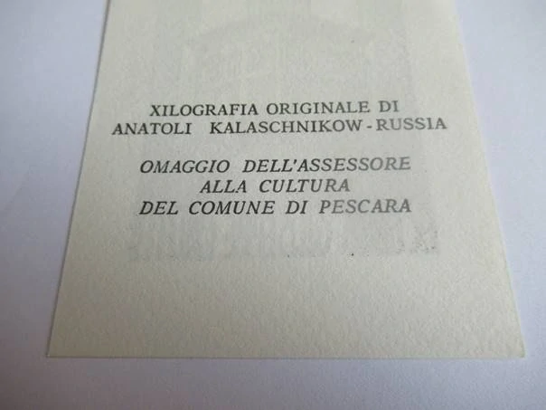 Exlibris – Giuseppe Cauti – Anatoli Kalaschnikow – motiv: Architektura paláce pod monumentálními oblouky s nápisem Casa Dolce Casa – rozměry 9,5×7 cm – originální dřevoryt (X2) – 2. polovina 20. století