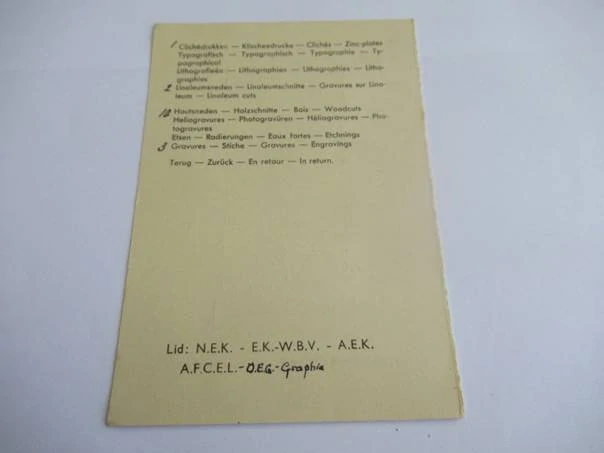 Exlibris – Cees en Fieke Bunnik-Haakman – Wim Zwiers – Akt ženy pod stromem poznání – dřevoryt (X2), 15×10,5 cm
