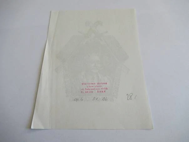 Exlibris – Bibliotheca Sarmatica / Mości Diabła – Jan Stanisław Antosz – Portrét sarmatského čerta – perokresba (Opus 4), 14,5×11 cm