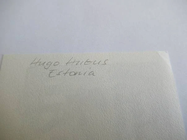 Exlibris – Juhani Avonius – Hugo Hiibus – Malíř s paletou v barokním rámu – zinkografie, 7×5,5 cm