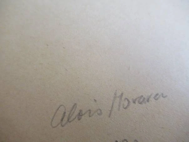 Exlibris – Eliška Tušlová – Alois Moravec – Topolová alej s poutníkem – dřevoryt (X2), podkladový papír 20,5×14,5 cm