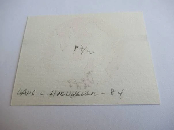 Exlibris – Mika Pitkänen – Hans C. Hornhauer – Judo chvat Okuri-Ashi-Barai – dvoubarevná zinkografie (P7/2), 7,5×6 cm
