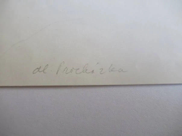 Exlibris – M. Helcelet – Antonín Procházka – Čtoucí žena opřená o kamenný sokl – barevná litografie (L1/2), 18,5×11,5 cm