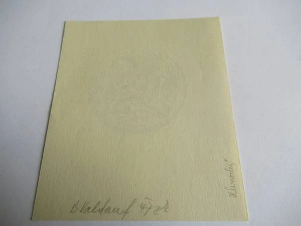 Exlibris – Jiří Záloha – Bedřich Valdauf – Svatý Jiří bojující s drakem – původní zinkografie / perokresba, 9×7,5 cm