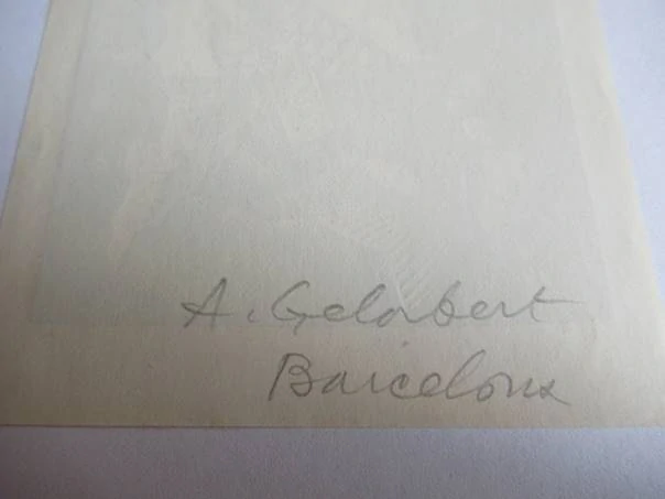 Exlibris – Gianni Mantero – Antoni Gelabert – Mořská panna u jezera Como – původní dřevoryt (X2), 11×8 cm