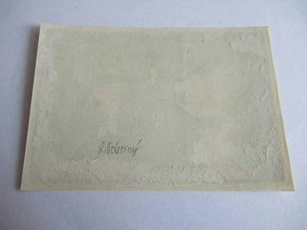 Exlibris – Z knih sester Šteflíčkových – Ladislav Pokorný – Sakrální architektura s dřevěným kostelíkem – původní dřevoryt (X2), 11,5×8 cm