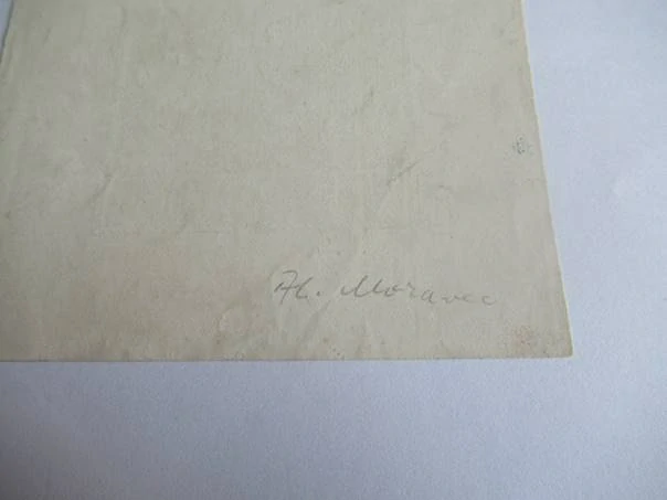 Exlibris – Růžena Falladová – Alois Moravec – Zámecké schodiště s postavami – původní dřevoryt (X2), 11×10 cm