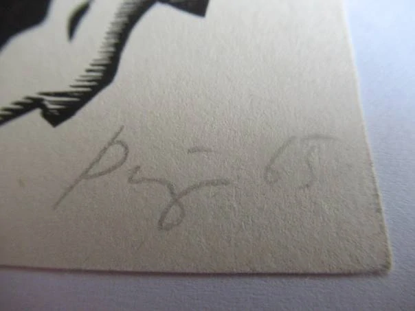 Exlibris – G. R. – German Ratner – Moskva, 1965 – původní autorský tisk / dřevoryt (X2) – 10×7,5 cm